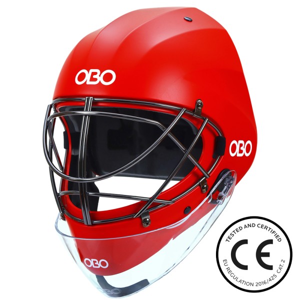 OBO ABS Helmet – Casque gardien de hockey rouge | Protection certifiée CE