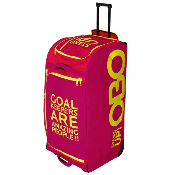 OBO Stand-Up Wheelie Bag Rouge/rose – Sac de gardien de hockey sur roulettes
